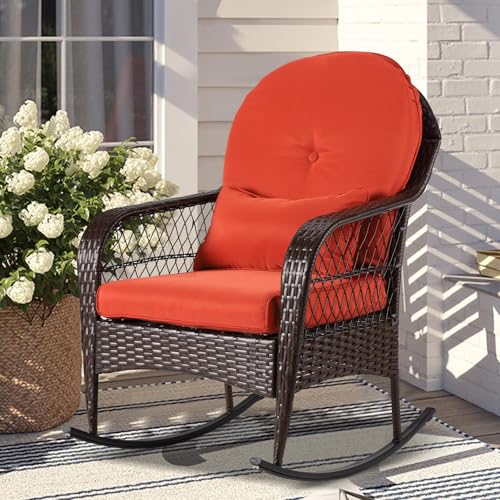 LVUYOYO Outdoor Wicker Rocking Chair